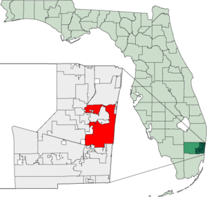 Location of Fort Lauderdale in Florida