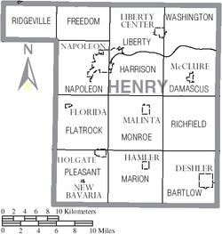 Map of Henry County Ohio With Municipal and Township Labels.PNG