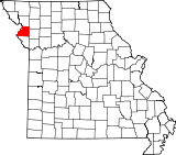 A state map highlighting Buchanan County in the northwestern part of the state.