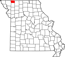 Harta e Worth County në Missouri