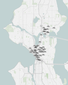 Map of stations Map of Seattle Pronto stations.png
