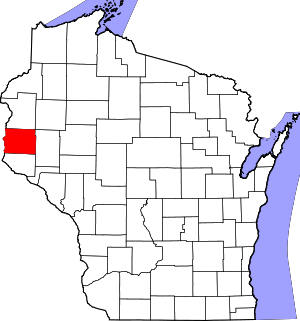 Map of Wisconsin highlighting Saint Croix County