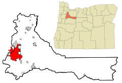 Marion County Oregon Incorporated and Unincorporated areas Salem Highlighted.svg