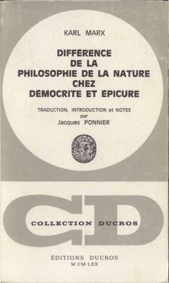 Marx - Différence de la philosophie de la nature