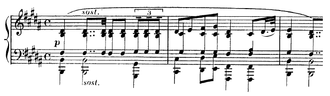 The opening bars of the second movement, played by the soloist alone Massenet-piano-concerto-2nd-movement-opening.png