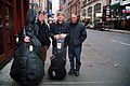 Johnny Alegre (in the middle) with bassist Ron McClure (left) and drummer Billy Hart (right). This photo was taken at New York City when Johnny recorded "Johnny Alegre 3" for MCA Music.