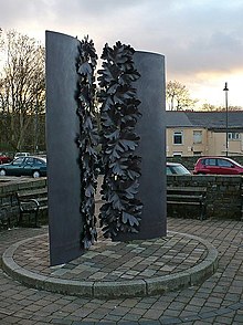 Memorial to Idris Davies in Rhymney, Monmouthshire, Wales