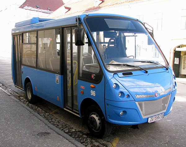 Cacciamali Urby (built on Iveco Daily chassis) operating in Zagreb, Croatia