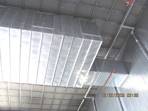 Smoke exhaust duct used to extract smoke generated during fire testing at National Research Council (Canada)'s National Fire Laboratory in Mississippi Mills, Ontario