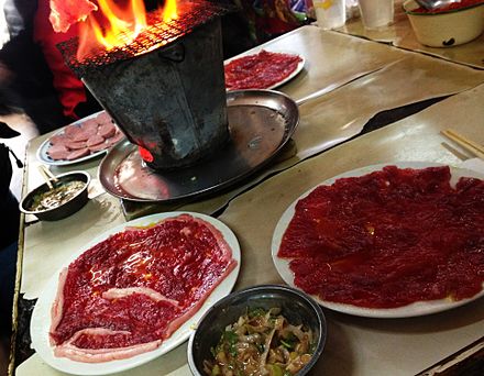 Korean-Chinese style barbecue in mud brazier (泥炉烧烤) is exclusively in Shenyang