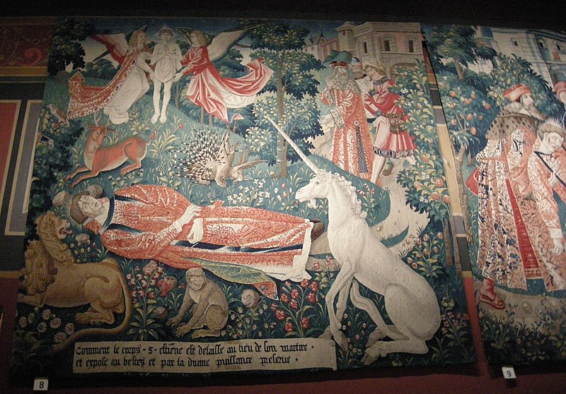 File:Museo di cluny arazzo con istrice, serie delle storie di santo stefano, pezzo 5, Coter Colijn de.JPG