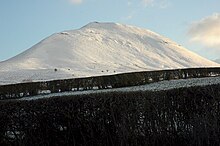 A snow-covered Mynydd Troed, viewed from the north Mynydd Troed in snow - geograph.org.uk - 1701200.jpg