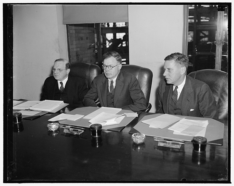 File:National Labor Relations Board. Washington, D.C., Dec. 22. The National Labor Relations Board, now being investigated by a Special House Committee, were snapped in this new informal picture LCCN2016876806.jpg