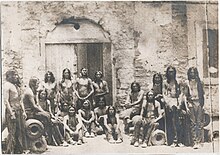 Indigenous prisoners of Red River War, 1875. Native American prisoners at the old Fort St. Augustine Florida 1875.jpg