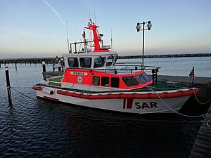 Seenotrettungsboot NIMANOA am Steg in Damp