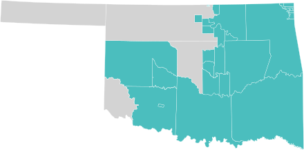 Oklahoma Tribal Statistical Areas (teal)
