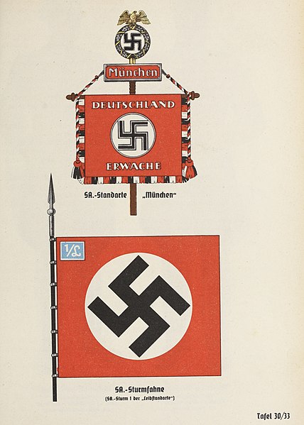 File:Organisationsbuc00nati 0 orig 0579 ORGANISATIONSBUCH DER NSDAP 1943 Tafel 30-33 Sturmabteilung SA Fahnen (flags, banners) SA.-Standarte SA.-Sturmfahne (public domain) CROPPED.jpg