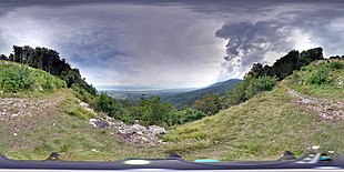 Panorama of the Saint-Cergue valley
(view as a 360deg interactive panorama) Panorama de la vallee du lac Leman depuis Saint-Cergue.jpg