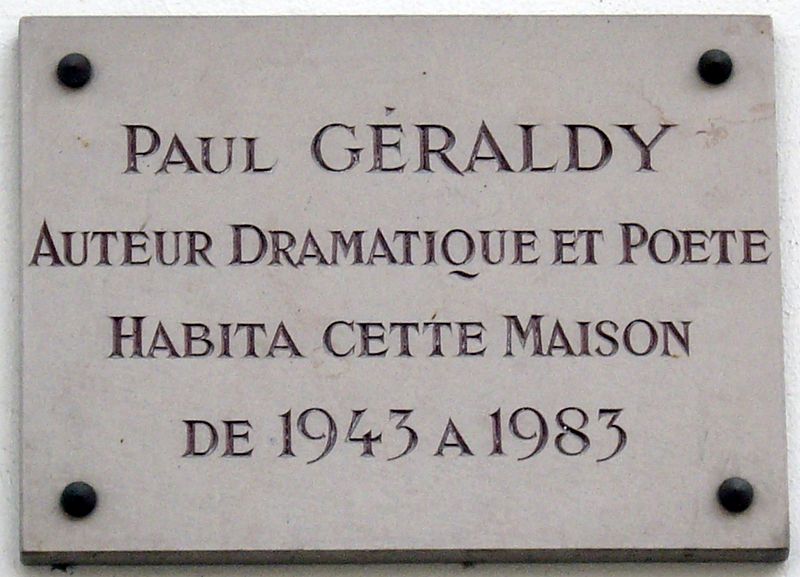 File:Plaque Paul Géraldy, 3 rue de Martignac, Paris 7.jpg