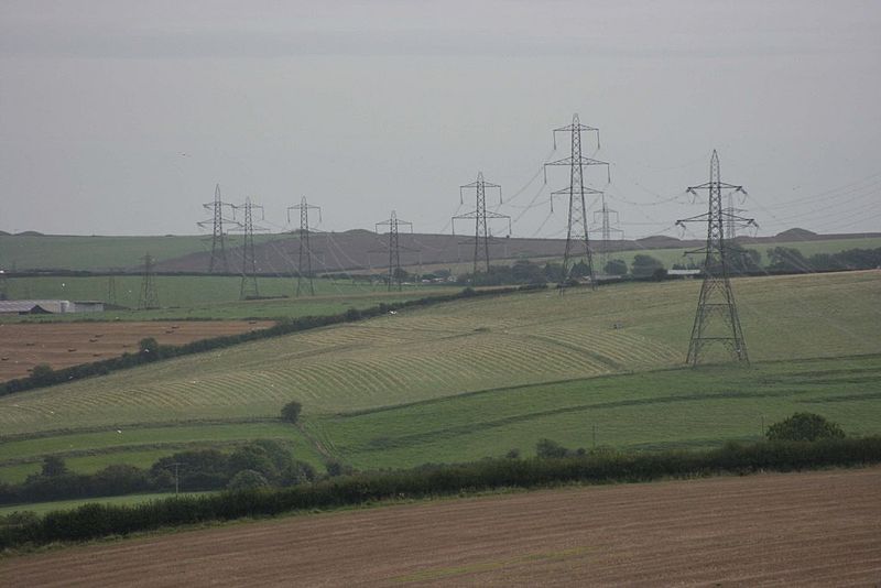 File:Powerline jumble near Winterbourne Steepleton - geograph.org.uk - 1760868.jpg