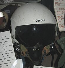 Helmet of pilot shot down by small arms fire from 2 PARA during the Falklands War