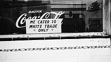 A sign on a business stating that they will only cater to white customers Racist sign, Oregon.jpg