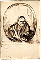 Sketch for the Posthumous Etching of Jan Cornelis Sylvius . Circa 1646 date QS:P,+1646-00-00T00:00:00Z/9,P1480,Q5727902 . pen and brown ink, white heightening on paper. 28.5 × 19.5 cm (11.2 × 7.6 in). London, British Museum.