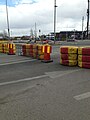 Roadblock during roadworks at Hisingen, Sweden, 2013