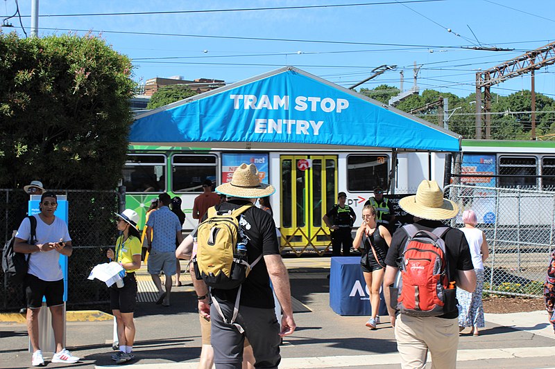 File:Rod Laver Arena tram stop during the 2020 Australian Open (49442154331).jpg