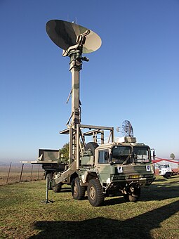 South African Air Force Plessey TMR (Tactical Mobile Radar) based on the Marconi S711 radar. Used by 142 Squadron SAAF. SAAF-Plessey TMR-001.jpg