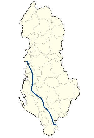 Yang SH4 berjalan di kabupaten Durrës, Fier, Gjirokastër dan Tirana.