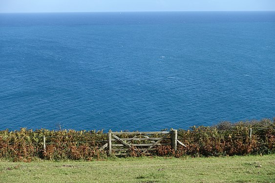 Fence and Gate at the South West Coast Path near Gorran Haven, Cornwall, England