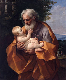 Guido Reni.  St. Josef mit dem Jesuskind.  1620er