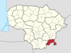 Lagekarte von Šalčininkų rajono savivaldybė