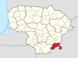 沙爾奇寧凱區在立陶宛的位置