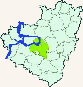 緑の部分はサマーラを含むボルジュスキー地区の位置図
