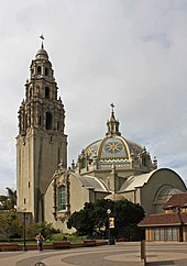 The California Tower and Chapel of St. Francis, Balboa Park, San Diego San Diego Museum of Man 02.jpg