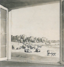 Udsigten tegnet af Eckersberg, 1806. Nu på Fuglsang Kunstmuseum