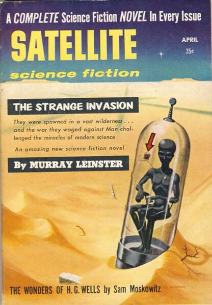 Leinster's "The Strange Invasion" was the cover story on the April 1958 issue of Satellite Science Fiction. It was issued in book form later that year