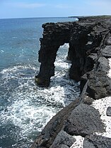 Sea arch of lava