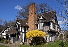 Selly Manor with medieval hall of Minworth Greaves to the left rear of the picture. Selly Manor 1 (5537731498).jpg