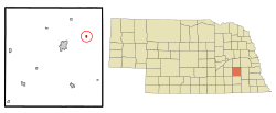 Seward County Nebraska Incorporated and Unincorporated areas Garland Highlighted.svg