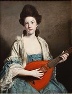 Sir Joshua Reynolds, Mrs. Froude, née Phyllis Hurrell playing an English guitar