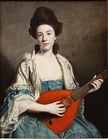 Retrato de la señora Froude tocando una guitarra inglesa o cistro, pintura de Joshua Reynolds (1762). Instituto de Artes de Minneapolis.