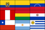 Thumbnail for File:Spanish South American Flags.PNG