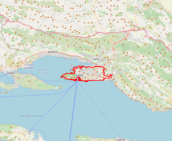 Bản đồ khu vực thành phố Split.