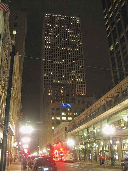File:St Charles Avenue up from Canal Street New Orleans at night, November 2011 01.jpg