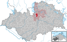 Läget för kommunen Sukow i Landkreis Ludwigslust-Parchim