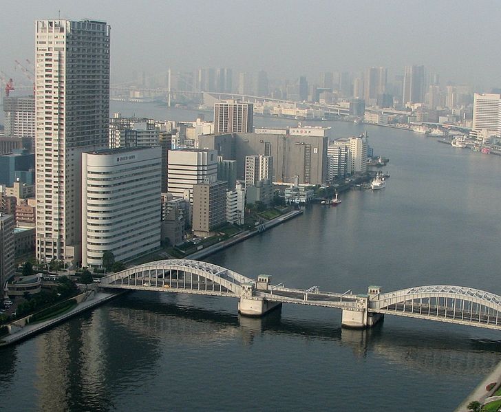 File:Sumida River, Kachidokibashi Bridge, Tokyo2.jpg