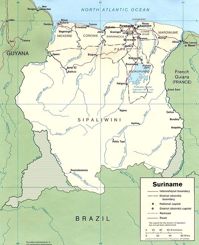 Mapa Surinamu